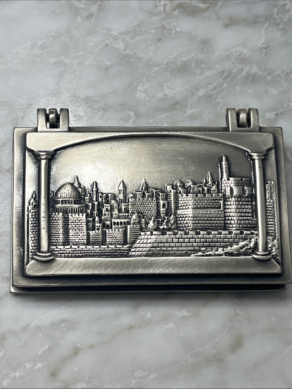 Danon, Silver Plated Jerusalem Business Card Box